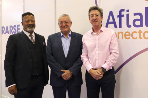 Mike Blackman (ISE executive director), Miguel Mezquita (AFIAL association president) and Peter Heath (PLASA managing director)