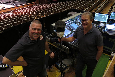 Monitor mixer Seamus Fenton and sound designer Colin Pink