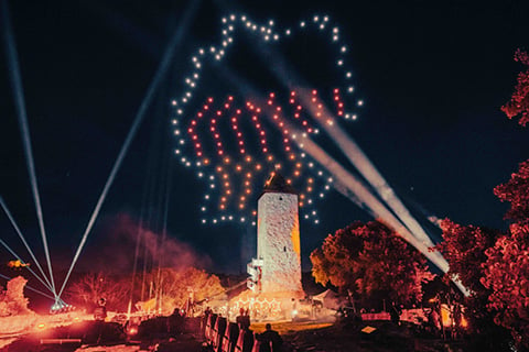 The multimedia drone show was the highlight of the closing celebrations (photo: Alexander Cevolani)