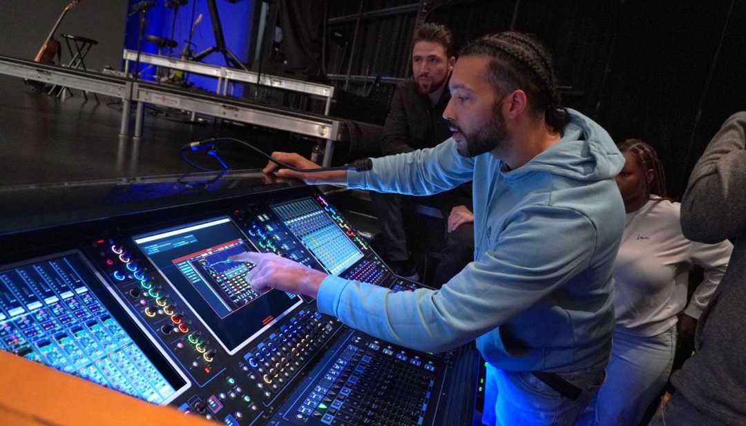 WHC audio director Joe Cooper manning the sanctuary’s new DiGiCo Quantum338 monitor console