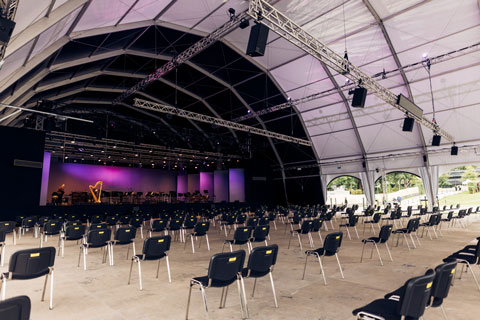 Two custom built pavilions hosted the performances