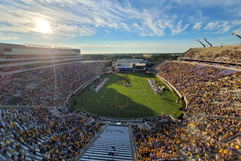 The stadium has a capacity of 50,000, making it the second largest college stadium in North Carolina