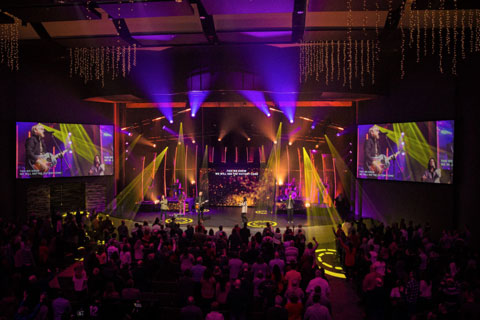 The multi-generational church replaced most of its lamp-based fixtures with a new all-LED system