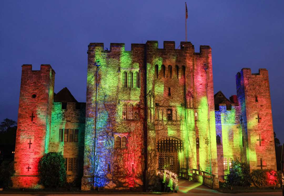 96 Showtec Helix S5000 wash lights basked the castle and its grounds in festive lighting