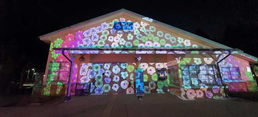 Colourful projections on the old Hwarangdae Station are achieved by a Christie D16WU-HS laser projector