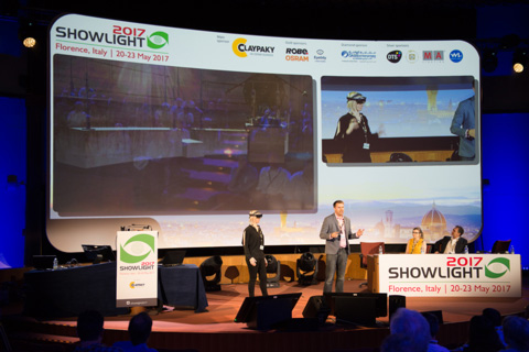 LSi columnist James Simpson speaking at Showlight 2017 in Florence