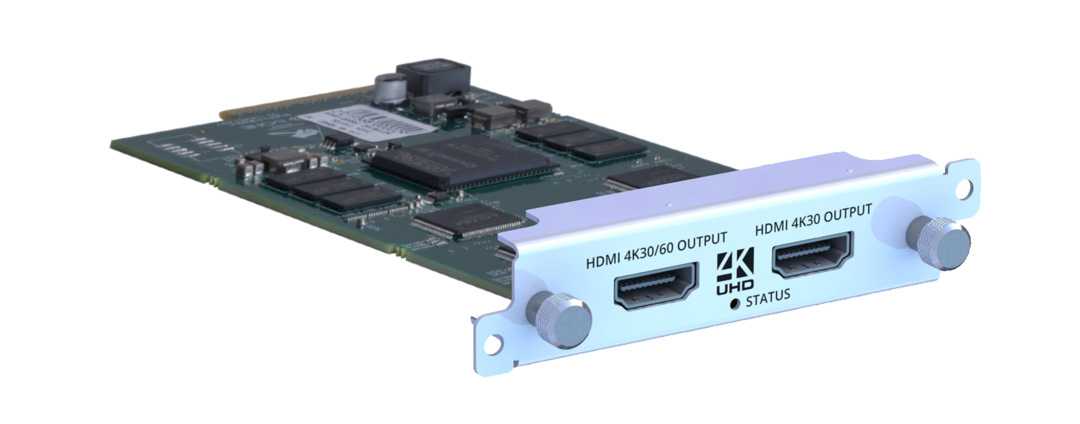 The 4K60 output module gives ‘a smoother, more immersive video experience’ for up to 14 outputs