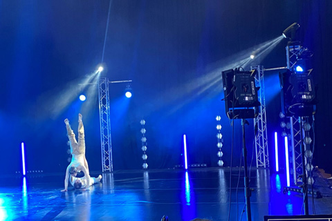 The Titan Tubes were rigged on their floor mount stands around the dance floor (photo: Nick Jevons)