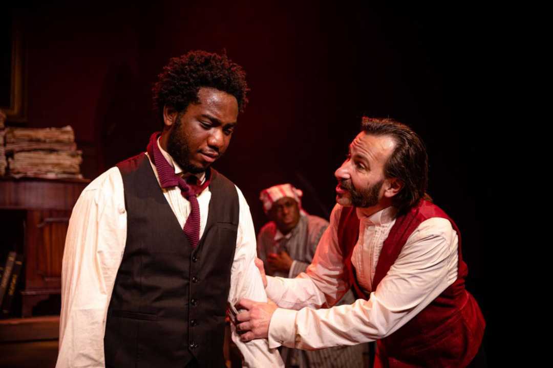 On stage at Reading Rep - Samuel Kyi, Dave Fishley and Rick Romero (photo: Harry Elletson)