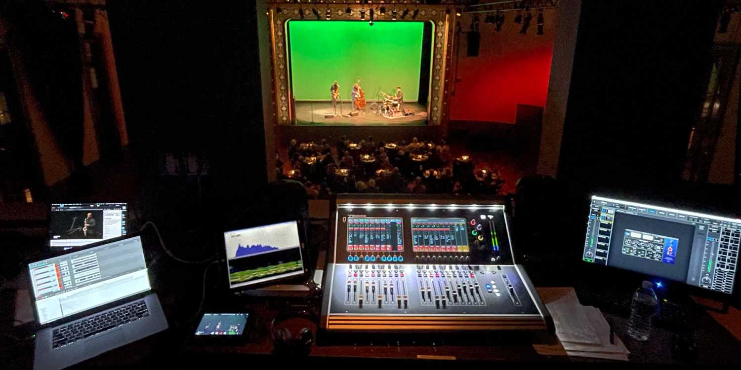 A DiGiCo S21 console mixes the venue’s front-of-house sound, monitors, and the streaming of shows online