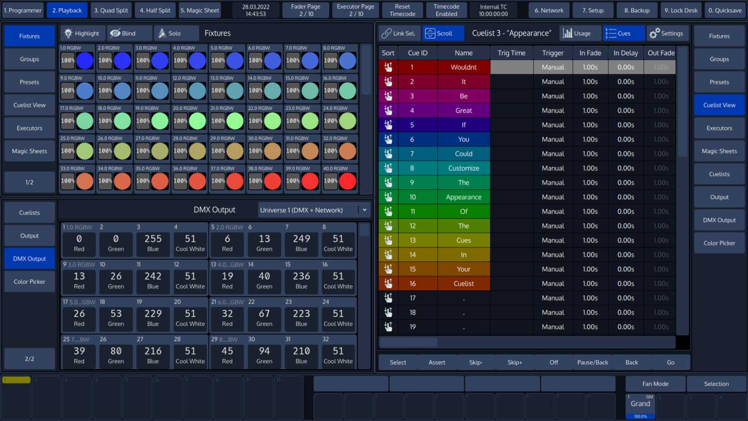 The latest software for the Infinity Chimp DMX consoles adds a number of new features,