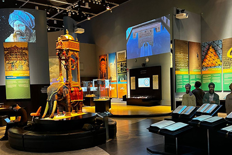 Interactive technology leads people through the exhibits