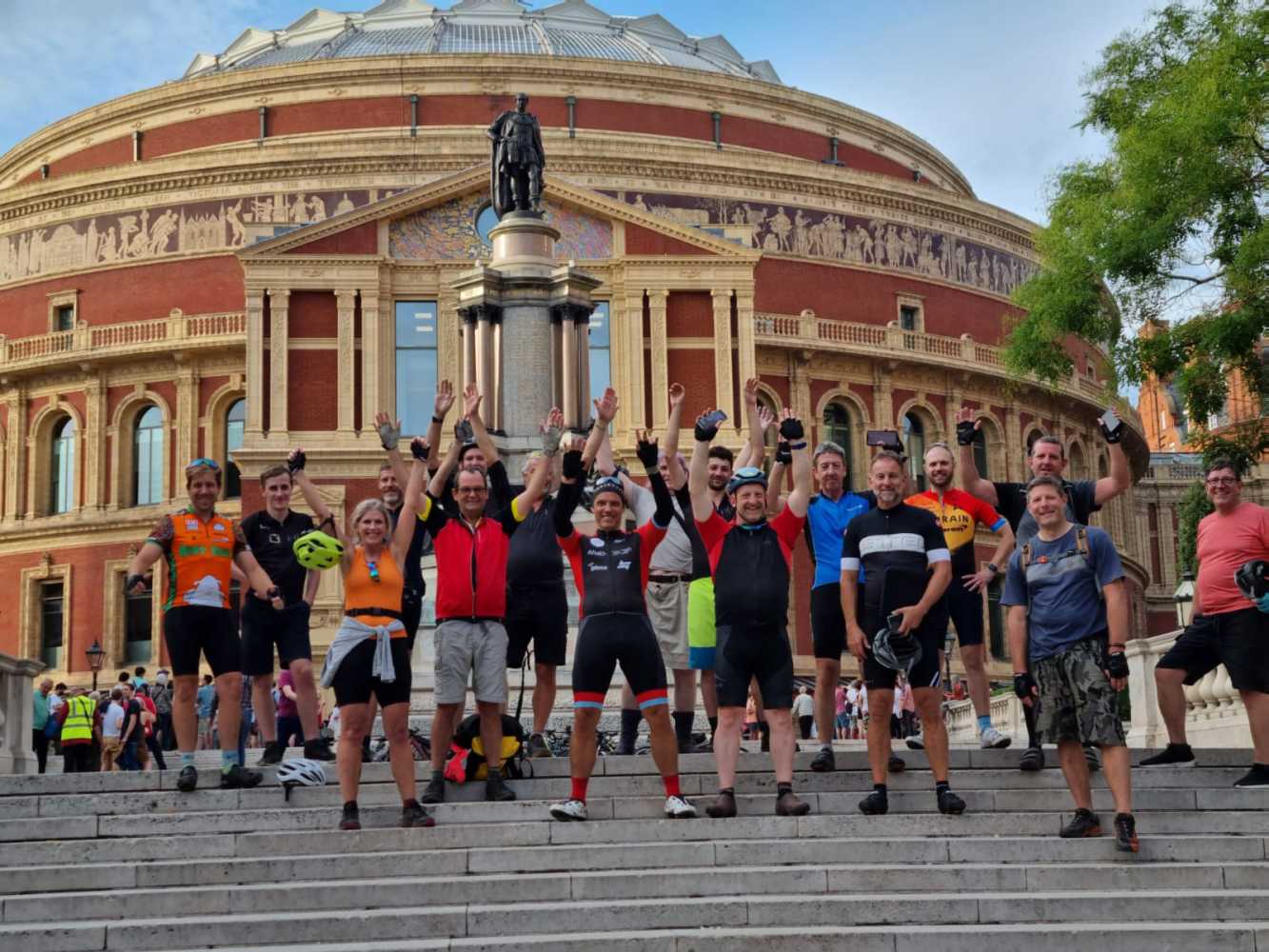 A team of approximately 20 cyclists braved the journey, representing some of the biggest names in the entertainment technology industry