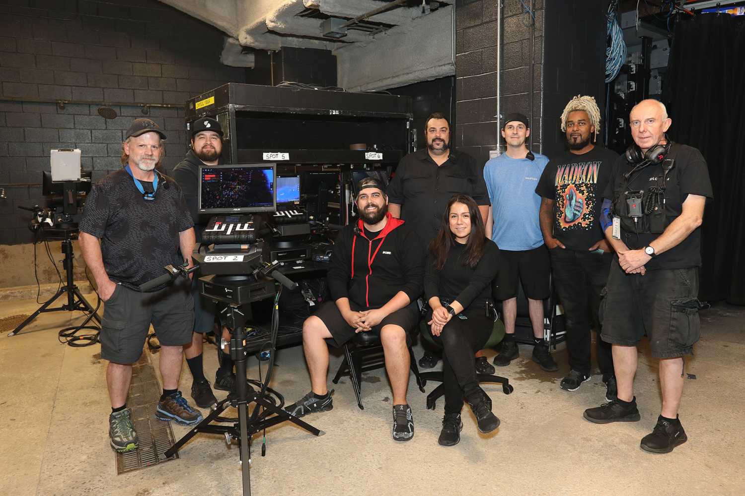 RoboSpot lighting team with Shap Shapard (photo: Todd Kaplan)