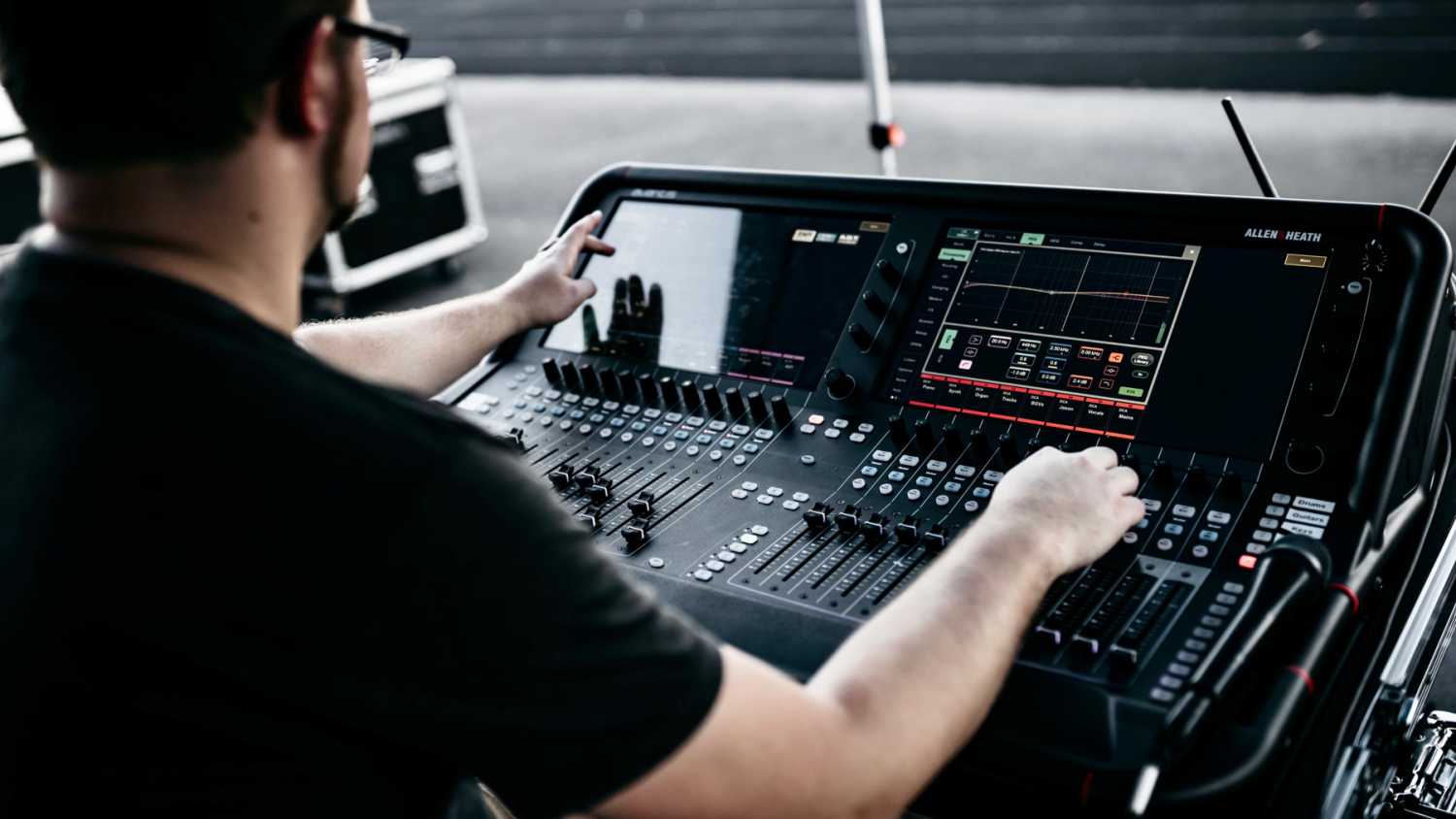 The band’s audio needs are handled by a 96kHz 64-channel Allen & Heath Avantis console
