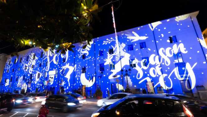 The light show utilised Prolights Mosaico L projectors and personalised gobo images