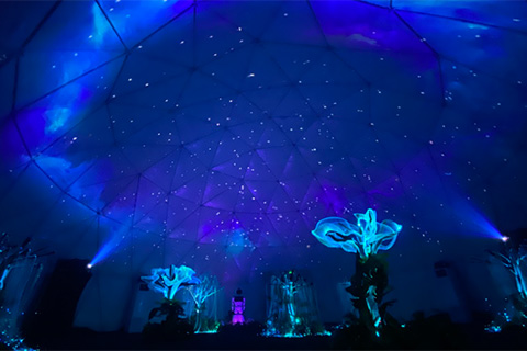 The AV showcase took place in an inflatable dome