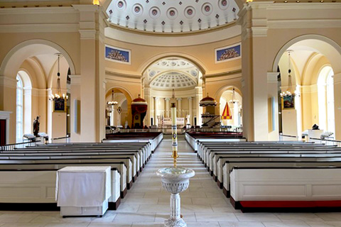 The Baltimore Basilica was the first Roman Catholic cathedral built in the United States