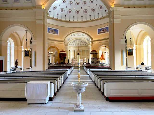 The Baltimore Basilica was the first Roman Catholic cathedral built in the United States