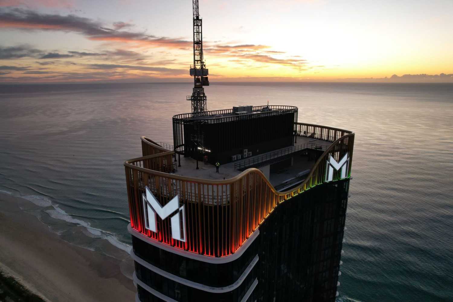 Ocean is a 76-storey apartment and leisure complex, the second tallest building on the Pacific skyline