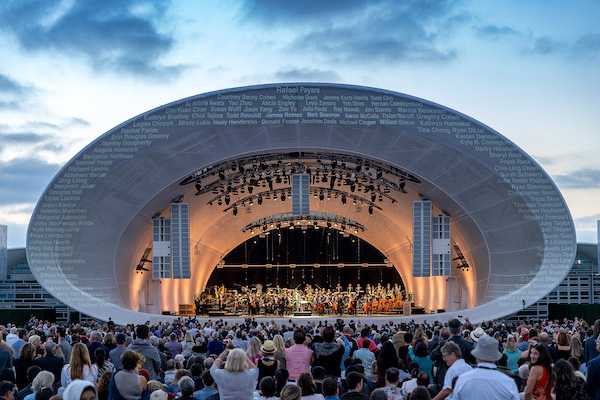 The Rady Shell at Jacobs Park in San Diego, where Soundforms designed the shell enclosure and L-Acoustics provided sound technology