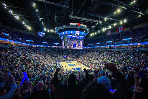 The 20,500-capacity arena is home to the NBA’s Timberwolves and WNBA’s Lynx