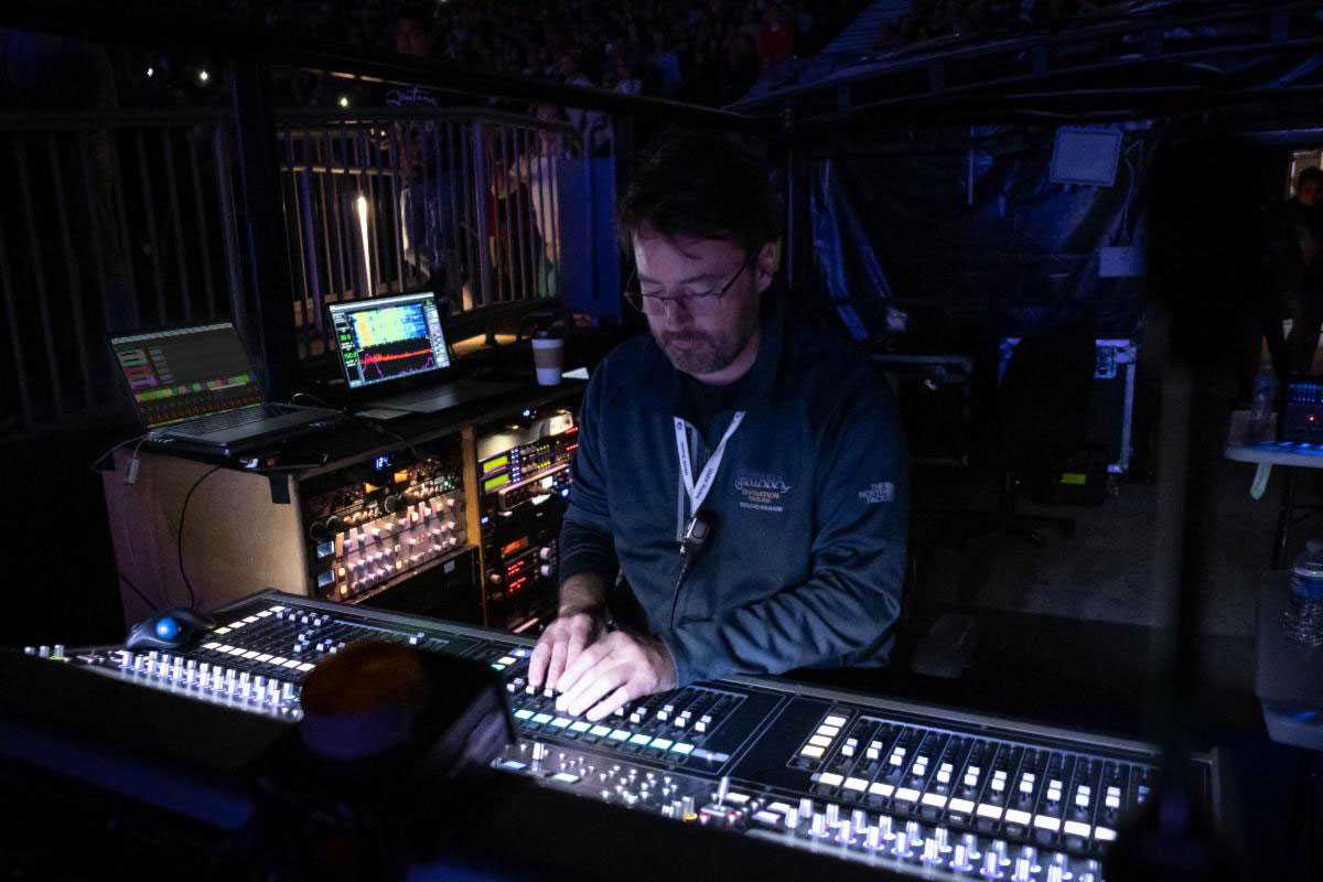 Front of house engineer Kevin Madigan