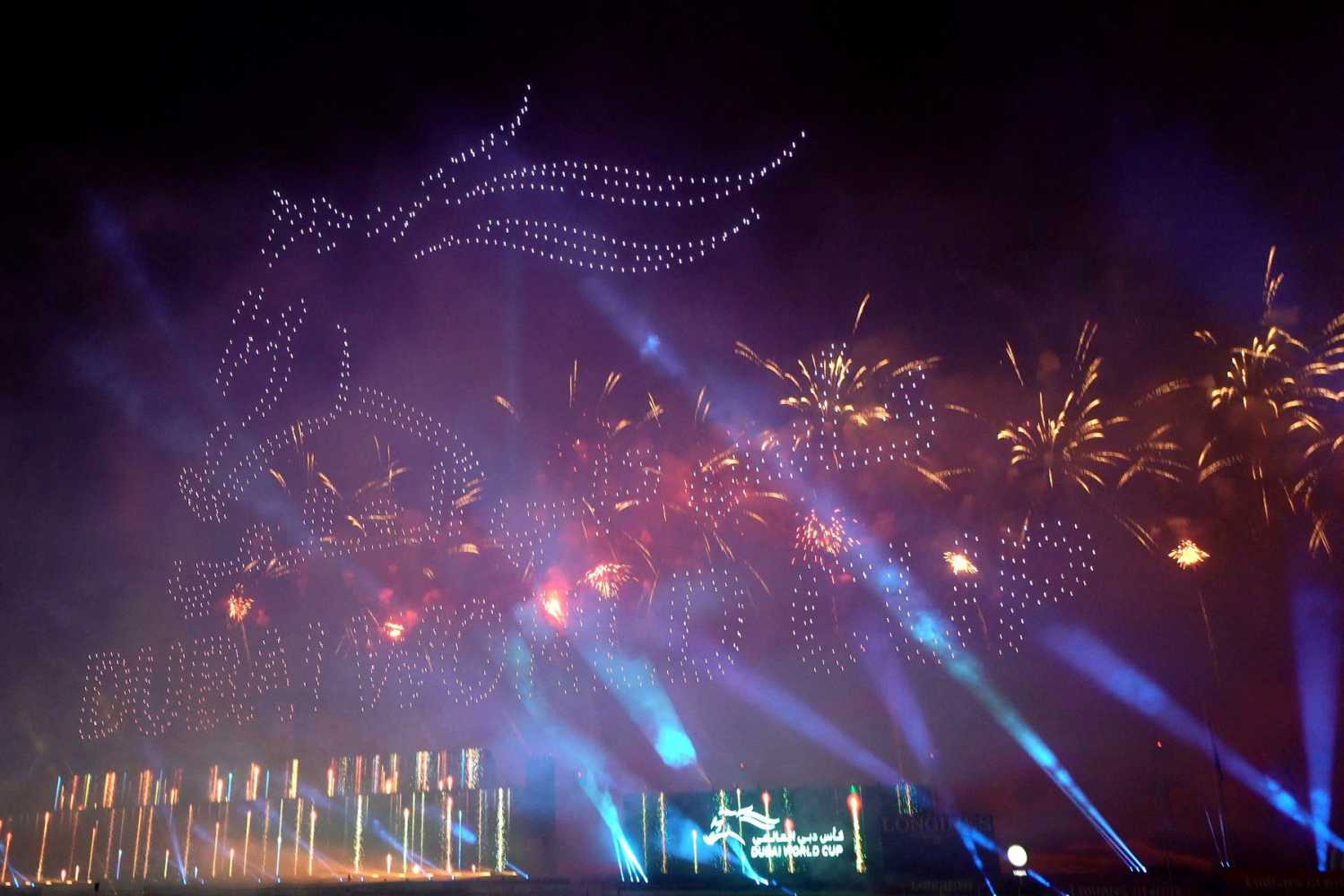 The creative team delivered a spectacle with pyro glider planes, drones, lighting, video and fireworks