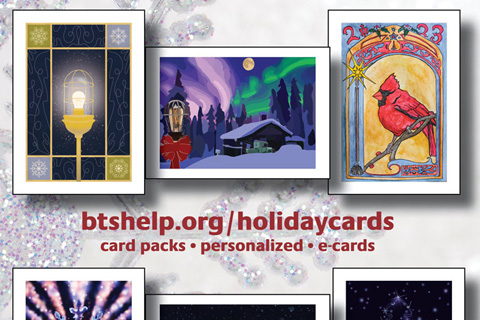 Sending a BTS holiday card helps spread the word about the charity
