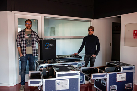 MSA’s Christina Vigso (left) and Kasper Sonberg with part of the new Kinesys systems
