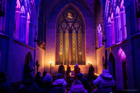 ‘The lit interior architecture of the Bigelow Chapel offered a totally different atmosphere’ (photo: Aram Boghosian)