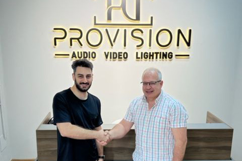 Provision AVL’s Kevin Boujikian and GLP’s Stefan Wagner shake on the new distribution deal (Photo: Provision AVL)