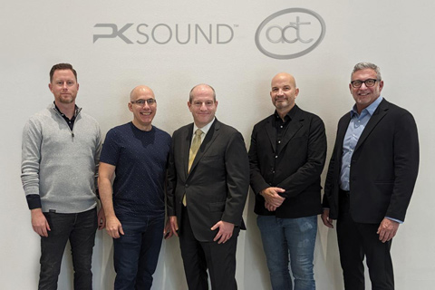 James Oliver, CSO, PK Sound; Jeremy Bridge, CEO, PK Sound with ACT Entertainment’s Ben Saltzman, David Johnson and Ralph Mastrangelo