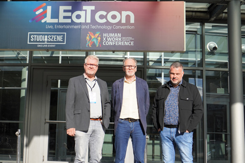 Trius owner and founder Hubert Dierselhuis, Blue5 Technology managing director David Budge and Trius general manager Kai Boeckmann at LEat con 2023