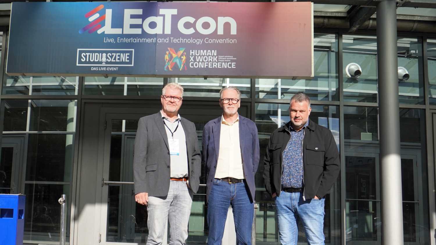 Trius owner and founder Hubert Dierselhuis, Blue5 Technology managing director David Budge and Trius general manager Kai Boeckmann at LEat con 2023