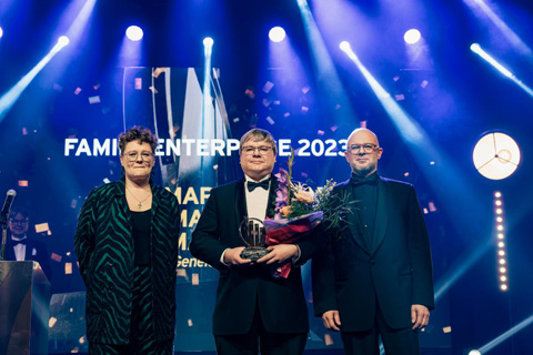 Genelec owners Maria, Mikko and Juho Martikainen at the EY Entrepreneur Of The Year awards event in Helsinki (photo: Aki Rask)