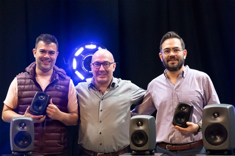 Genelec’s Miguel Dominguez (centre), pictured with Jaime Celis (left) and Alejandro Celis of Representaciones de Audio
