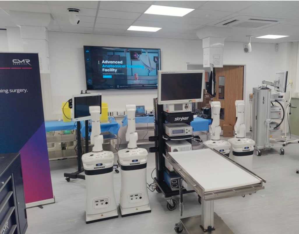 The completed Surgical Skills Lab hosting a CMR Versius Surgical Robotics training session