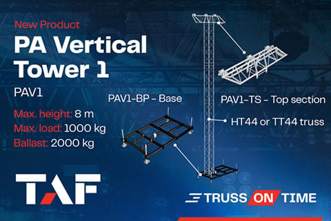 PAV1 is designed for hanging heavy speaker arrays at large-scale events